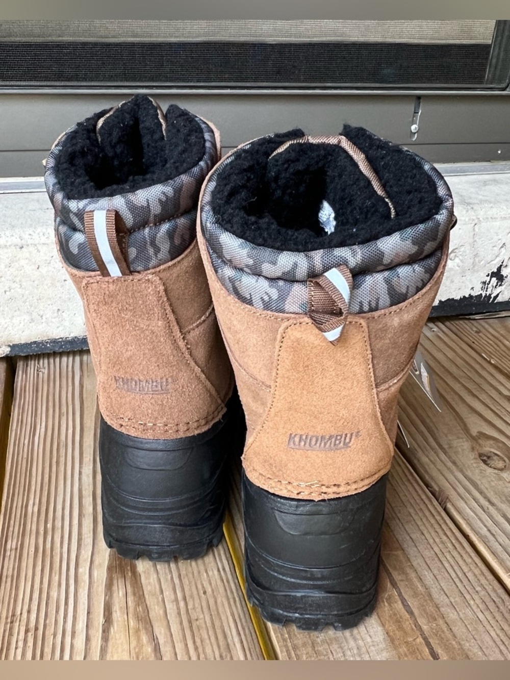 Khombu Unisex Kids Size 4 Rain Winter Brown Boots - Picture 4 of 11